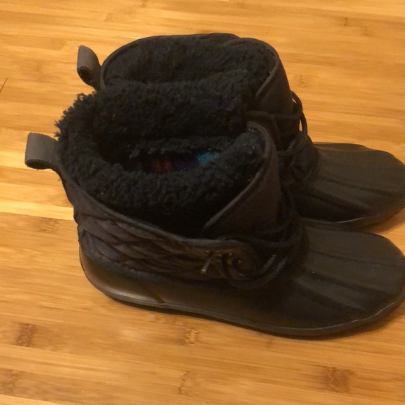 Eddie Bauer Vintage Black, Quilted Waterproof Lined Snow Duck Boots Size 10 - Picture 4 of 11